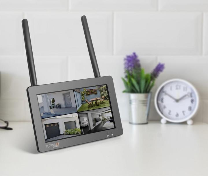 Actual product image Technaxx Wireless surveillance camera set, 7" touchscreen receiver, 4 FullHD IP cameras