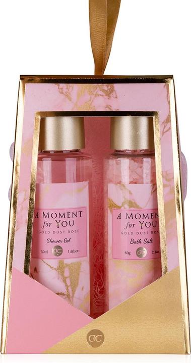Accentra Badeset A MOMENT FOR YOU in Geschenkbox, inkl. 50ml Duschgel, 60g Badesalz, 15g Netzschwamm, Duft: G (Haarpflege set)