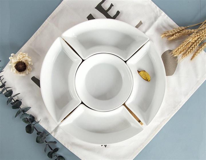 Produktbild Domoletti Oval Porcelain Bowl Bamboo Plate 29cm