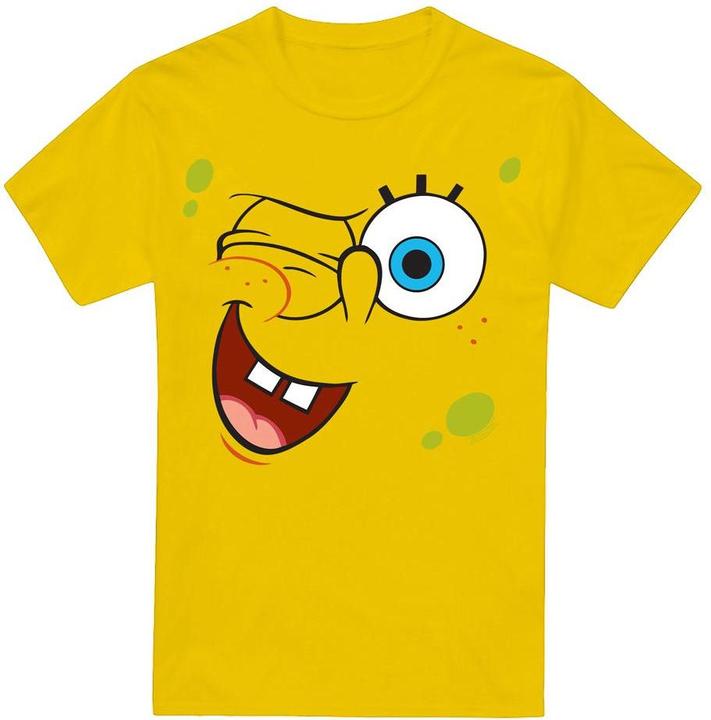 Actual product image Spongebob Squarepants Mens Winking Face T-Shirt (M)