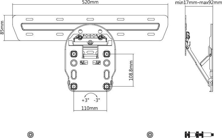 Image du produit Multibrackets M LED Wallmount série 7/8/9 (Plafond, 55", 30 kg)