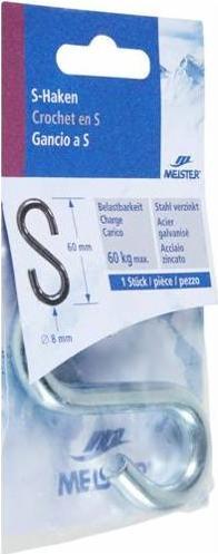Actual product image Meister S-hook 8x60mm galvanised (0.06 m)