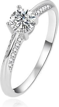 Agato Silver Engagement Ring With Zircons Agt-R14w (54)