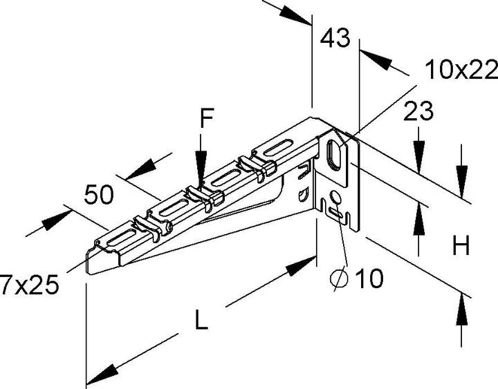 Immagine prodotto Niedax Maniglia per appendere + staffa a muro (11.80 cm)