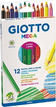 Actual product image Giotto Mega Coloured Pencil Set of 12 (12 x)