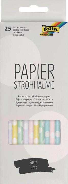 Produktbild Folia Strohhalme Papier, Pastell Punkte, 25 Stück (25 x)