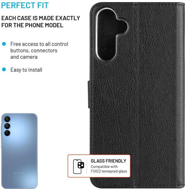 Image du produit Fixed Opus pour Samsung Galaxy A15/A15 5G, noir (Samsung Galaxy A15 5G)