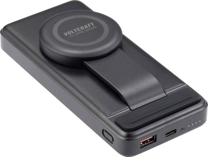Actual product image Voltcraft VC-WPB-20000 Powerbank 20000 mAh Qi Wireless Charging, Power Delivery Li-Ion Black Stat (20000 mAh)