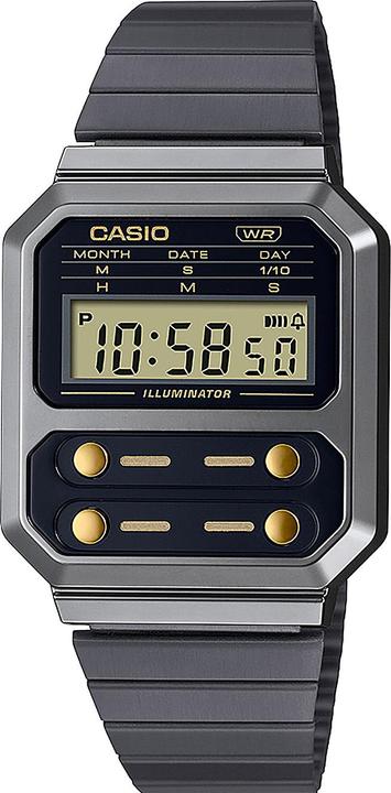 Casio Zegarek A100WEGG -1A2EF (Orologio con pietra preziosa, 33 mm)