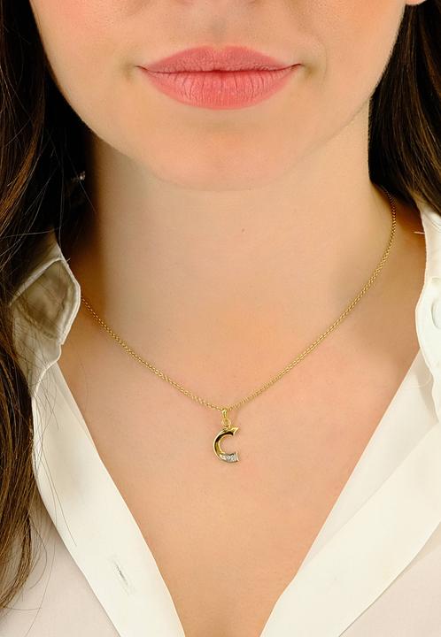 Actual product image Muau Letter (750, White gold, 18 K yellow gold)