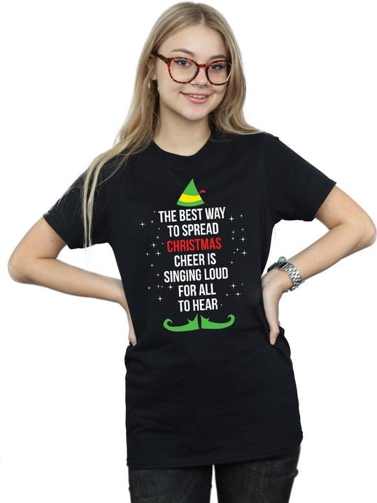 Immagine prodotto Elf Christmas Cheer Text Maglietta Ampia Donna (XL)