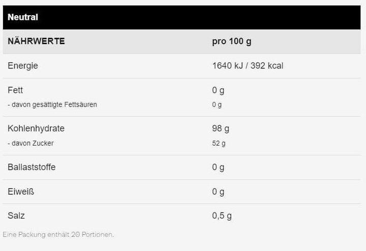 Nutritional values and ingredients Win Force Winforce CHO MAXX (Neutral, 1 pcs., 1200 g)