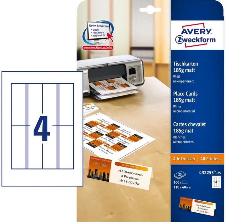 Produktbild Avery Zeltkarte C32253