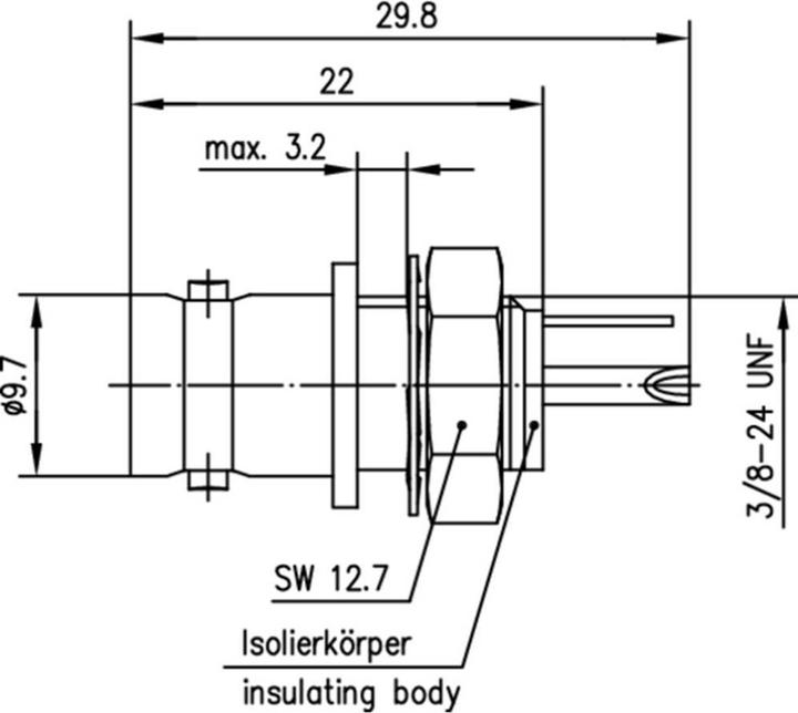 Produktbild Telegärtner BNC-Einbaubuchse, isoliert 50 Ohm, mit Isolierflansch blau, Z01