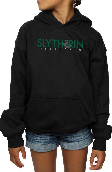 Actual product image Girls Slytherin Text Hoodie (140, 146)