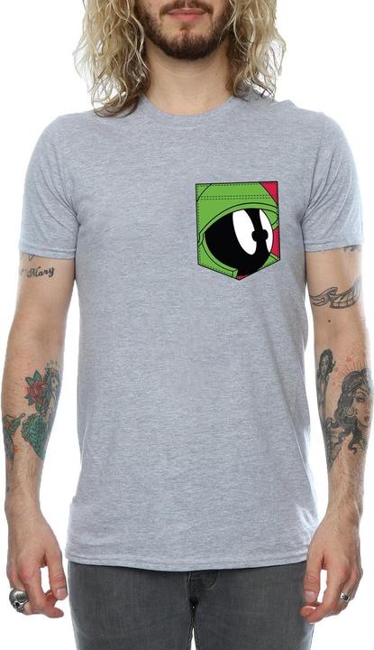 Produktbild Looney Tunes Marvin The Martian Face Faux Pocket TShirt (XL)