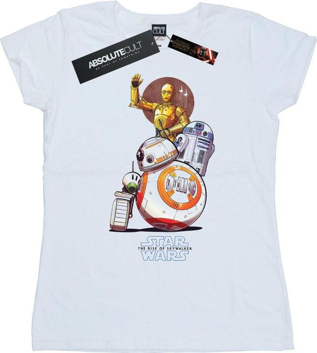 Actual product image Star Wars Womens/Ladies The Rise Of Skywalker Droids Illustration Cotton T-Shirt (L)