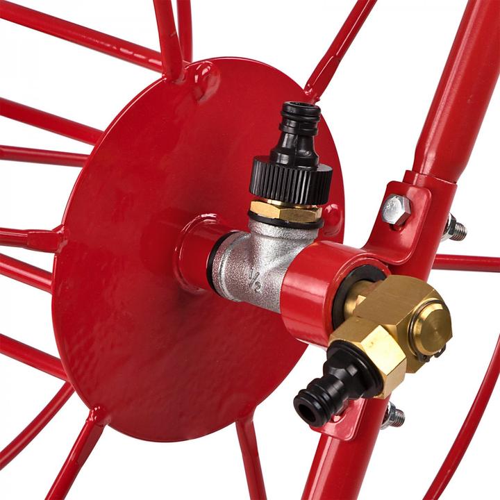 Image du produit Dema Metall Schlauchwagen Gartenschlauch Wasserschlauch Wagen rot mit 3/4" Adapter (55 m)