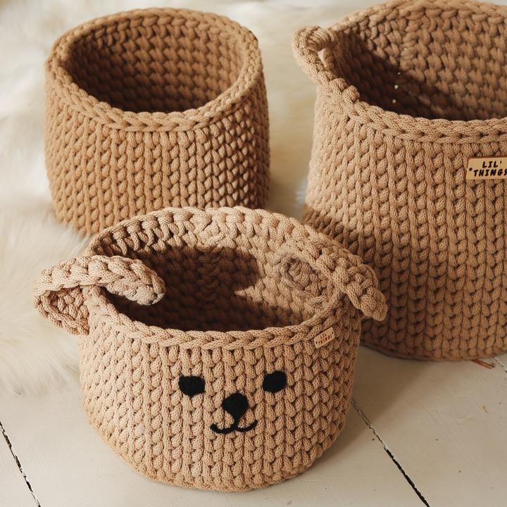 Actual product image Lil Things Bear storage basket