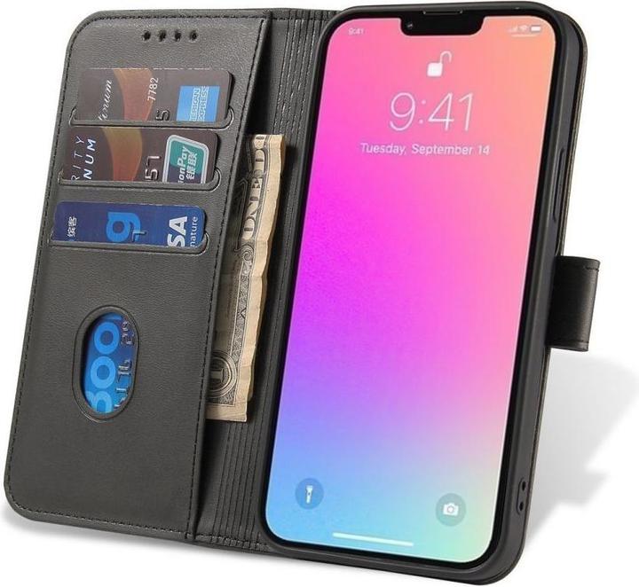 Image du produit Hurtel Etui portefeuille avec support pour iPhone 15 Pro Max Etui magnétique - Noir (Apple iPhone 15 Pro Max)