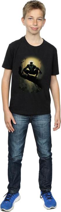 Actual product image Boys Black Panther Crouching T-Shirt (140, 146)