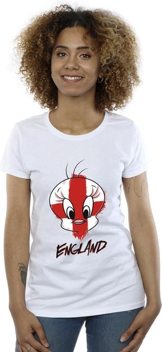 Actual product image Looney Tunes Womens/Ladies Tweety England Face Cotton T-Shirt (XXL)