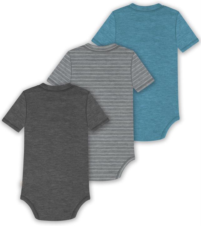 Actual product image Normani Set of 3 baby merino short-sleeved body "Tihoi" - 9323 (86)