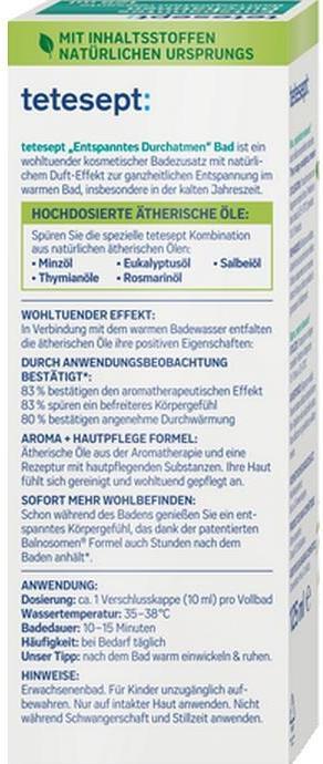 Immagine prodotto Tetesept Respirazione rilassata 125ml (125 ml, Oli da bagno)