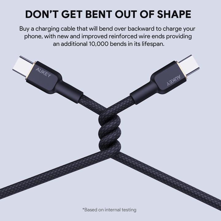Image du produit Aukey Câble USB-C - USB-C, PD 60W, 1 m (1 m, USB 3.2 Gen 1)