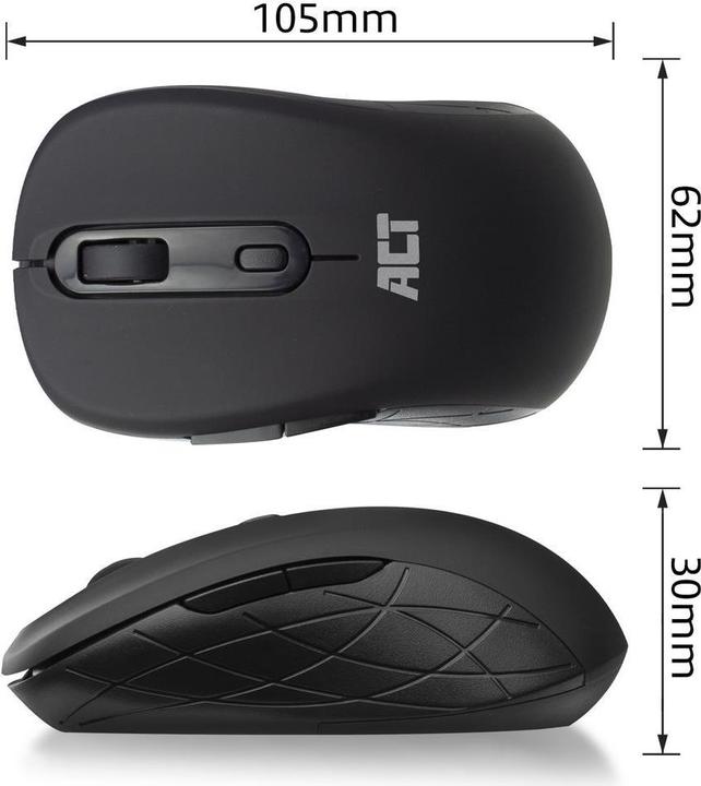 Immagine prodotto Mouse senza fili, ricevitore nano USB, 1600 dpi, nero (Senza fili)