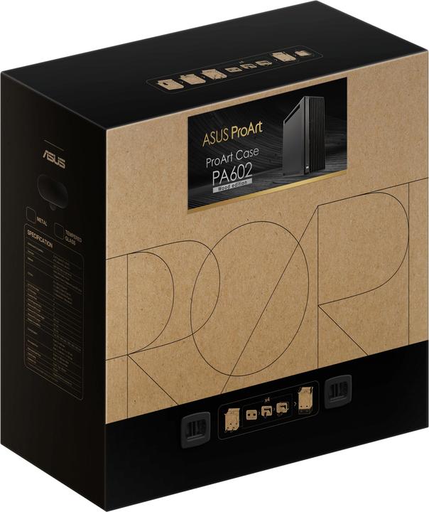 Produktbild ASUS Case PROART PA602 WOOD METAL PWM BLACK (mATX, DTX, Mini-ITX, Mini-DTX, ATX)