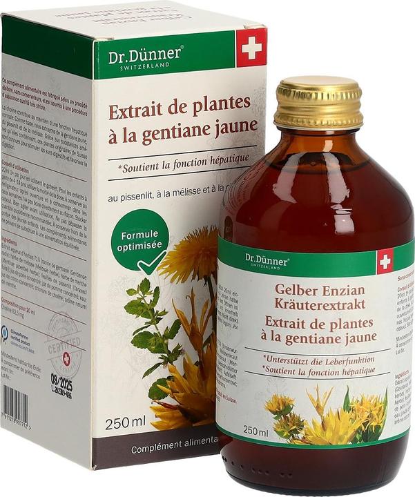 Image du produit Dr. Dünner Gentiane jaune mince Extrait d'herbes Fl 250 ml (1 pièce(s), Liquide, 470 g)