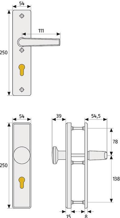 Productafbeelding Abus HLS214 F2 Veiligheidsdeurbeslag hendel/knop