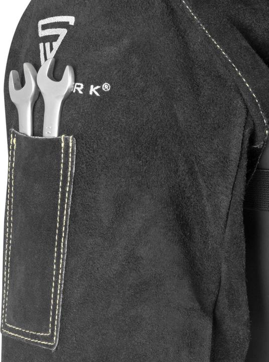 Actual product image Stahlwerk bib sleeves with carrying straps made of high-quality split leather
