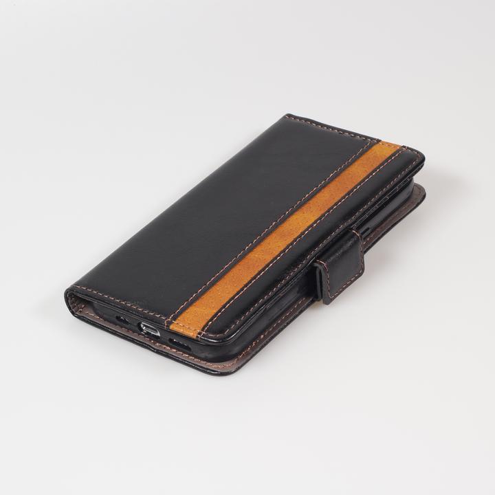 Actual product image PhoneLook Etui cuir Flip Wallet en cuir véritable avec stripe design et compartiment à cartes (Apple iPhone 13 Pro Max)
