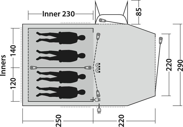 Actual product image Outwell Nevada 4 (Tunnel tent, 22.40 kg, 4 persons)