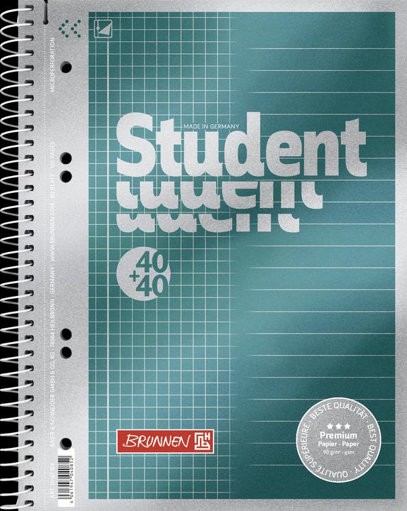 Produktbild Premium Collegeblock A5 - Duo Lineatur 21 + 22 (A5, Kariert)