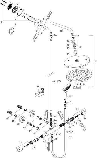 Image du produit hansgrohe Showerpipe CROMA SELECT 280 AIR 1JET