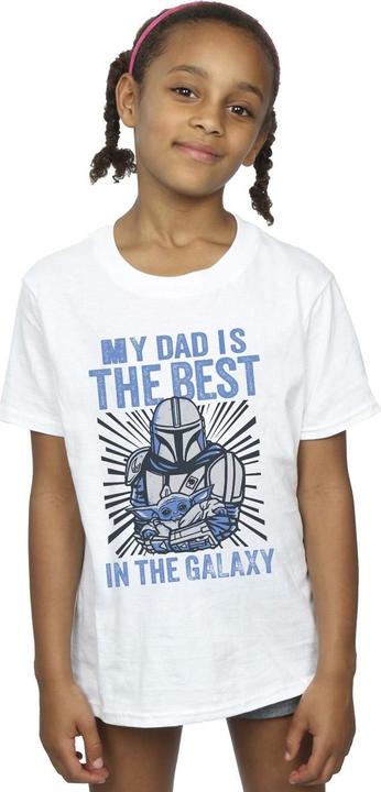 Actual product image Star Wars Girls Mandalorian Best Dad Cotton T-Shirt (104)