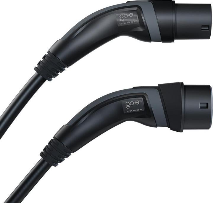 Immagine prodotto Go-E Cavo di ricarica per auto elettriche con spina di tipo 2 (edizione nera) (Tipo 2, 22 kW, 32 A, 7.50 m)