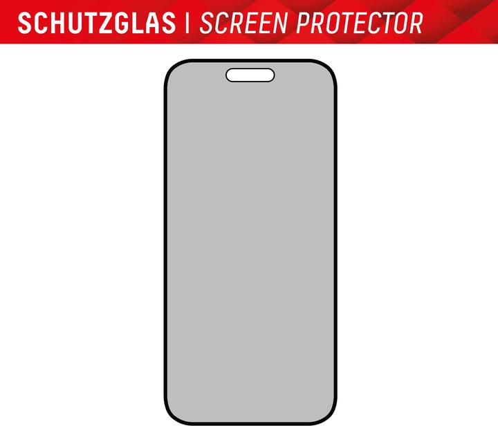 Actual product image Displex Real Glass, Privacy Full Cover Panzerglas (1 Piece, Apple iPhone 15 Pro, Apple iPhone 15)