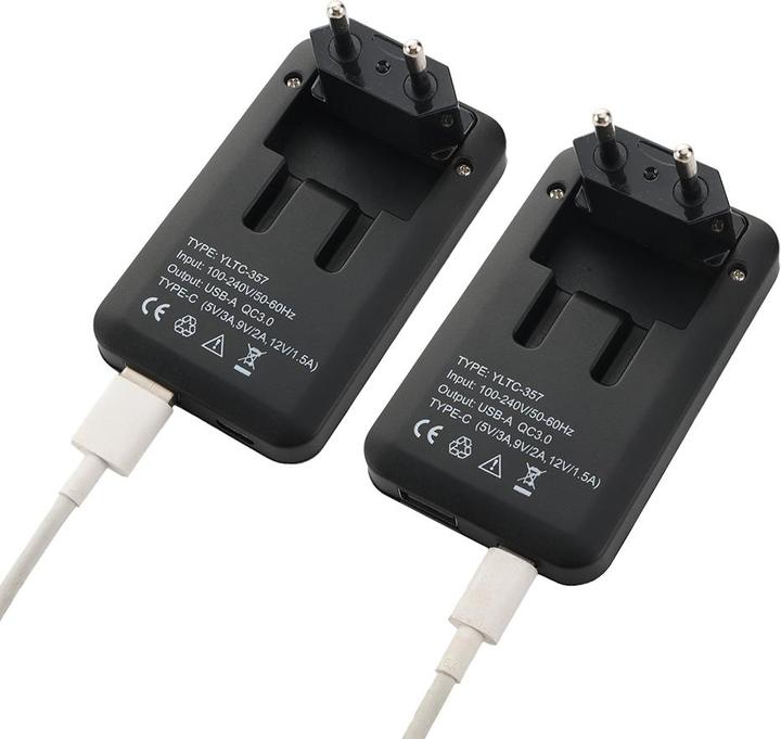 Produktbild Offgridtec 2 Stk. USB-Ladegerät Extra Flaches Netzteil Dual Port USB-A USB-C Schwarz 20W (20 W)