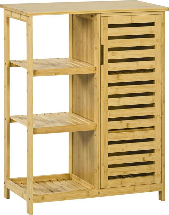 Immagine prodotto Kleankin Mobile da bagno con ripiano aperto e protezione antiribaltamento (66 x 33 x 87 cm)