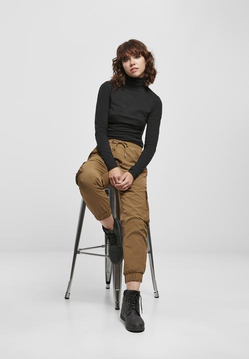 Actual product image Urban Classics Ladies High Waist Crinkle Nylon Cargo Pants (M)