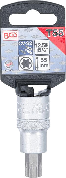 Produktbild BGS Bit-Einsatz Antrieb Innenvierkant 12,5 mm (1/2") T-Profil (für Torx) T55 (12,5 mm)