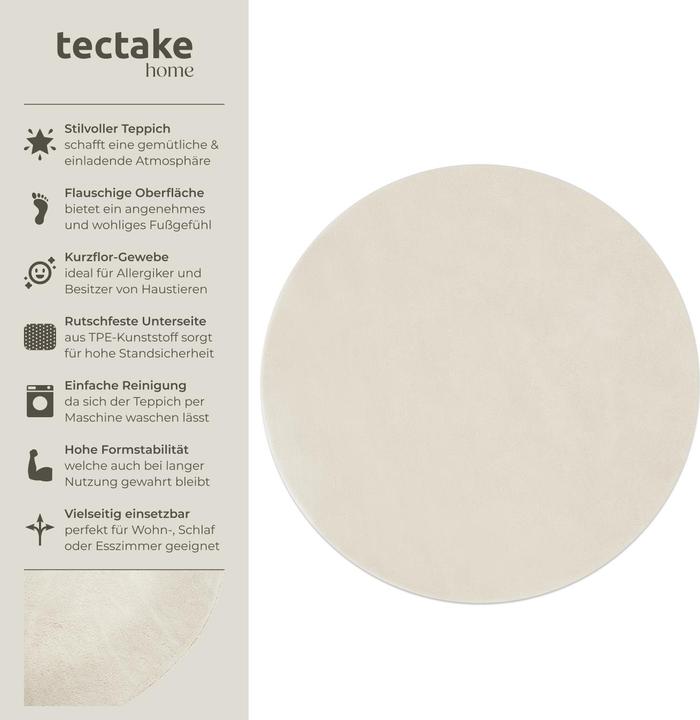 Immagine prodotto tectake Tappeto a pelo corto Soft Zone (120 x 120 cm)
