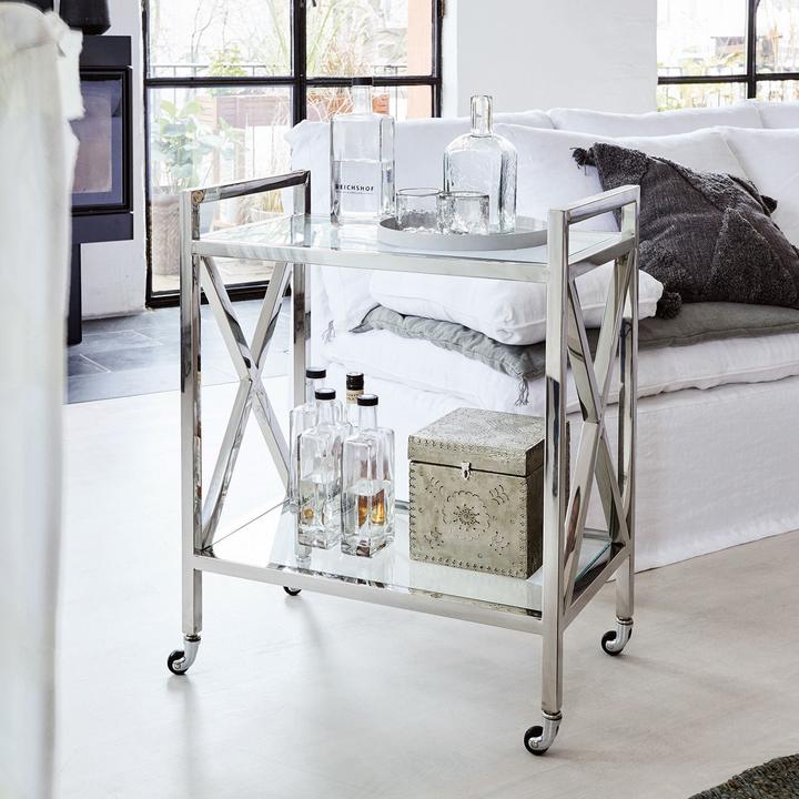 Actual product image Loberon Bar trolley Stamford silver