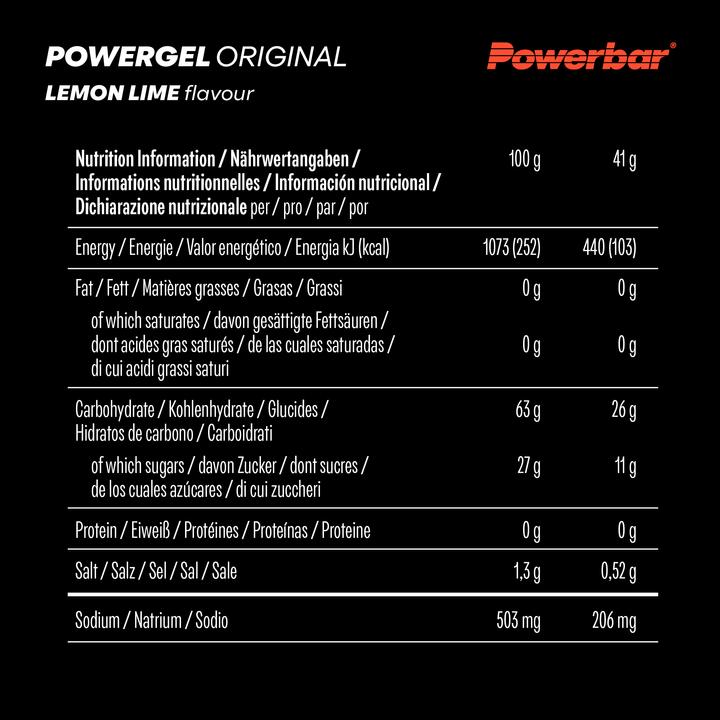 Nutritional values and ingredients Powerbar Original (Sweet lime, Lemon, 24 pcs., 984 g)