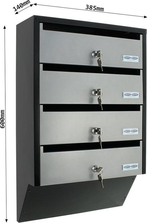 Image du produit Rottner Depot 4 module de boîte aux lettres à serrure cylindrique