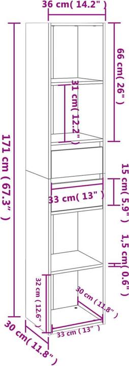 Image du produit VidaXL Heinrick (36 x 30 x 171 cm)